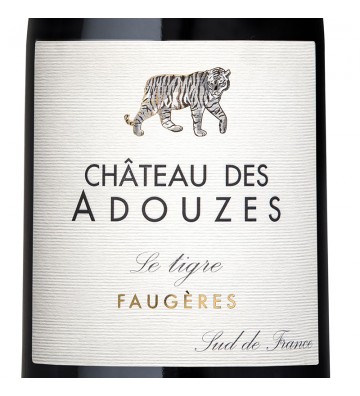 Etiquette Le Tigre, Chateau des Adouzes - AOP Faugères.